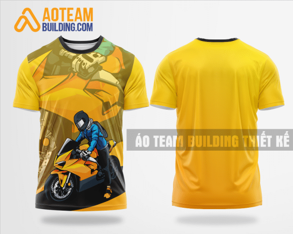 Mẫu áo đồng phục team building CLB Xe Phân Khối Lớn màu vàng thiết kế TBC3
