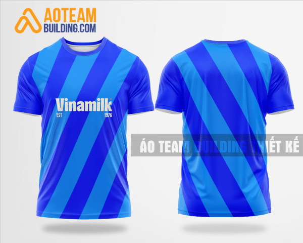 Mẫu áo đồng phục team building Vinamilk logo mới màu xanh biển thiết kế TBA1 a