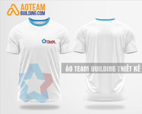 Mẫu áo đồng phục team building viễn thông Gtel màu trắng thiết kế TBA9