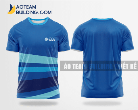 Mẫu áo đồng phục team building Bảo Hiểm QBE màu xanh duong thiết kế TBA81