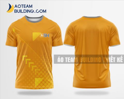 Mẫu áo đồng phục team building Bảo hiểm BSH màu cam thiết kế TBA77