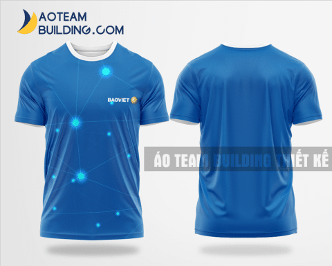 Mẫu áo đồng phục team building Bảo hiểm Bảo Việt màu xanh dương thiết kế TBA61