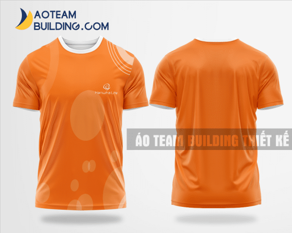Mẫu áo đồng phục team building Bảo hiểm Hanwha Life màu cam thiết kế TBA62