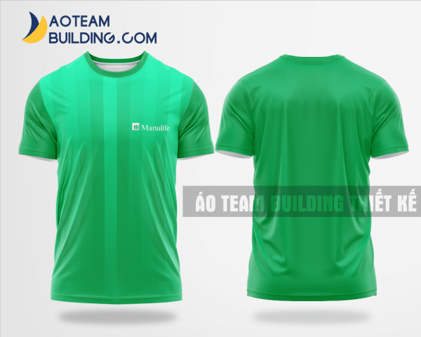 Mẫu áo đồng phục team building Bảo hiểm Manulife màu xanh lá thiết kế TBA55