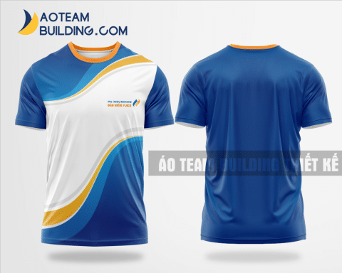 Mẫu áo đồng phục team building Bảo hiểm PJICO màu xanh dương thiết kế TBA71