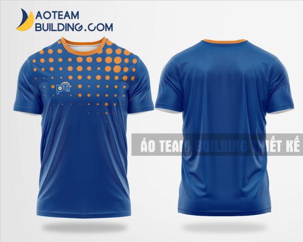 Mẫu áo đồng phục team building Bảo hiểm PTI màu xanh lam thiết kế TBA75