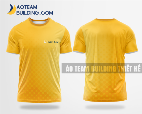 Mẫu áo đồng phục team building Bảo hiểm Sun Life màu vàng thiết kế TBA59