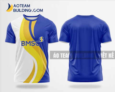 Mẫu áo đồng phục team building Chứng khoán Bảo Minh - BMSC màu xanh dương thiết kế TBA13