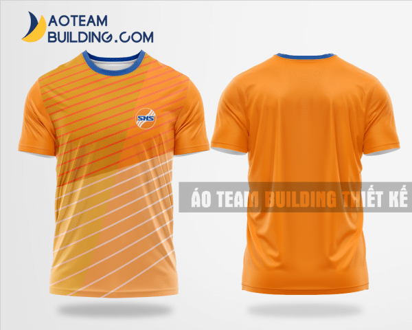 Mẫu áo đồng phục team building Chứng khoán SHS màu cam thiết kế TBA25