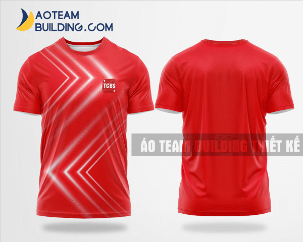 Mẫu áo đồng phục team building Chứng khoán TCBS màu đỏ thiết kế TBA27