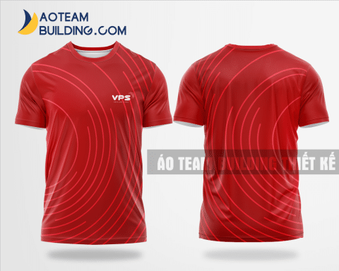 Mẫu áo đồng phục team building Chứng khoán VPS màu đỏ thiết kế TBA26