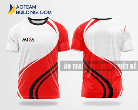Mẫu áo đồng phục team building Misa màu đỏ tự thiết kế TBA18