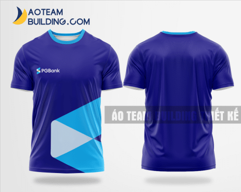 Mẫu áo đồng phục team building Ngân Hàng PGbank màu xanh lam thiết kế TBA14