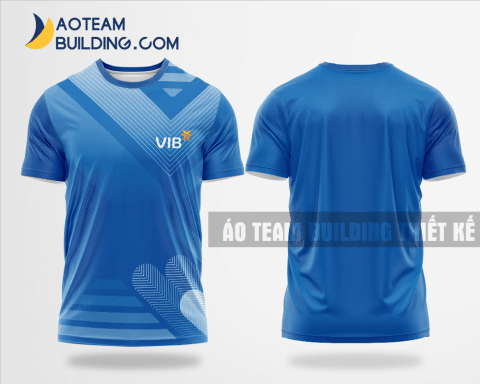 Mẫu áo đồng phục team building Ngân Hàng Quốc Tế VIB Bank màu xanh dương thiết kế TBA44