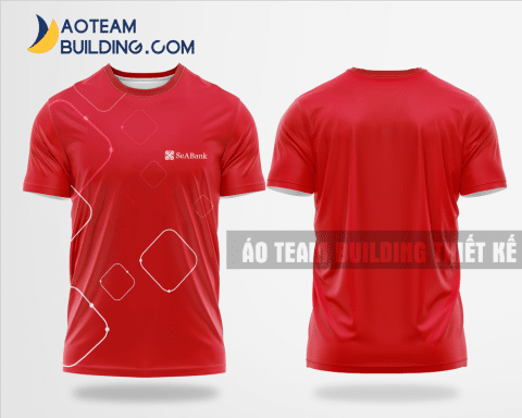 Mẫu áo đồng phục team building Ngân Hàng SeAbank màu đỏ thiết kế TBA37