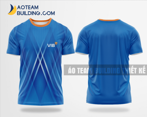 Mẫu áo đồng phục team building Ngân Hàng VIB màu xanh dương thiết kế TBA39