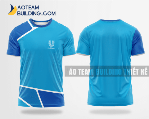 Mẫu áo đồng phục team building Unilever màu xanh da trời tự thiết kế TBA16