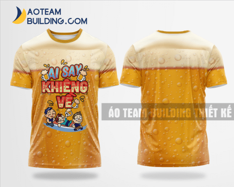 Mẫu áo đồng phục team building ai say khiêng về màu vàng lúa mạch thiết kế TBD3