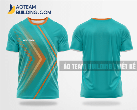 Mẫu áo đồng phục team building ngân hàng ABbank màu xanh ngọc thiết kế TBA48