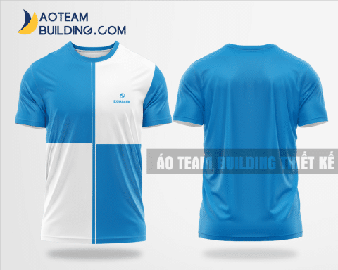 Mẫu áo đồng phục team building ngân hàng Eximbank màu xanh da trời thiết kế TBA52