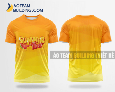 Mẫu áo đồng phục team building summer time màu cam thiết kế TBD58